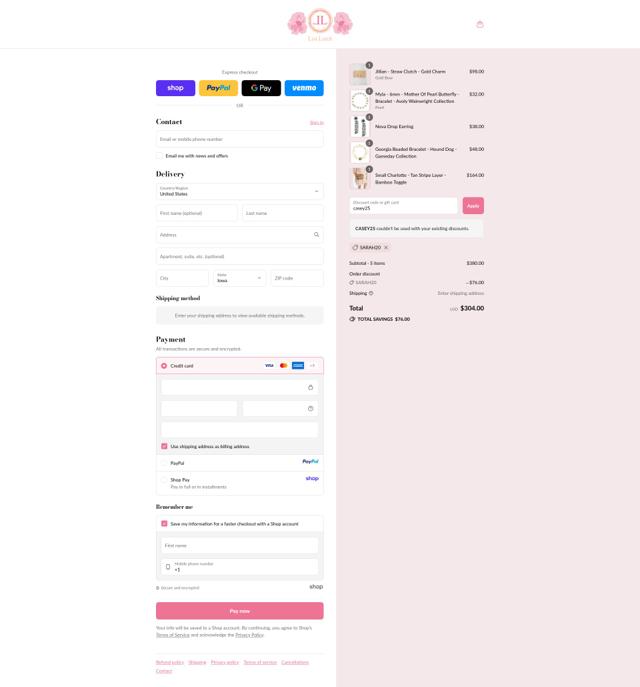 Lisi Lerch checkout page showing Lisi Lerch promo code box | Screenshot taken by SimplyCodes community member on Sep 9, 2025