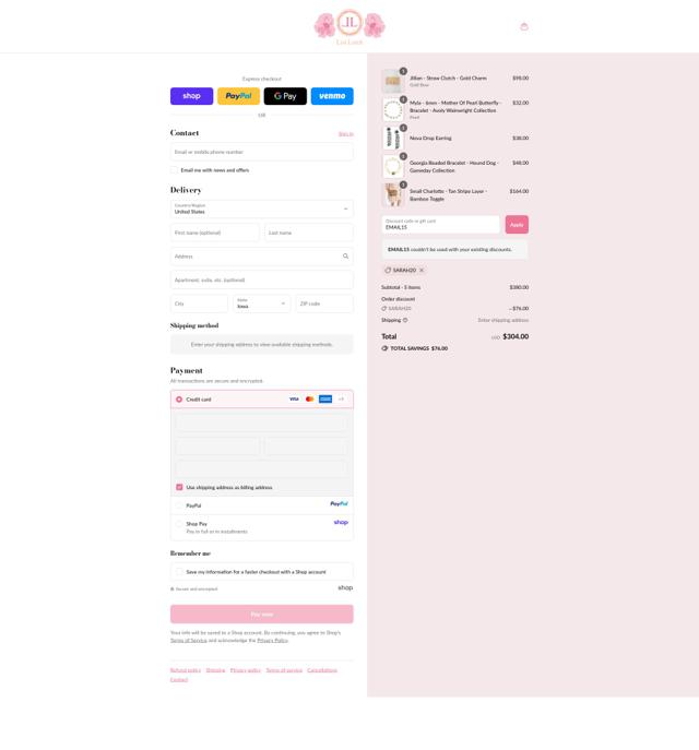 Lisi Lerch checkout page showing Lisi Lerch promo code box | Screenshot taken by SimplyCodes community member on Sep 9, 2025