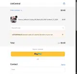 LISTCENTRAL10 coupon verification screenshot