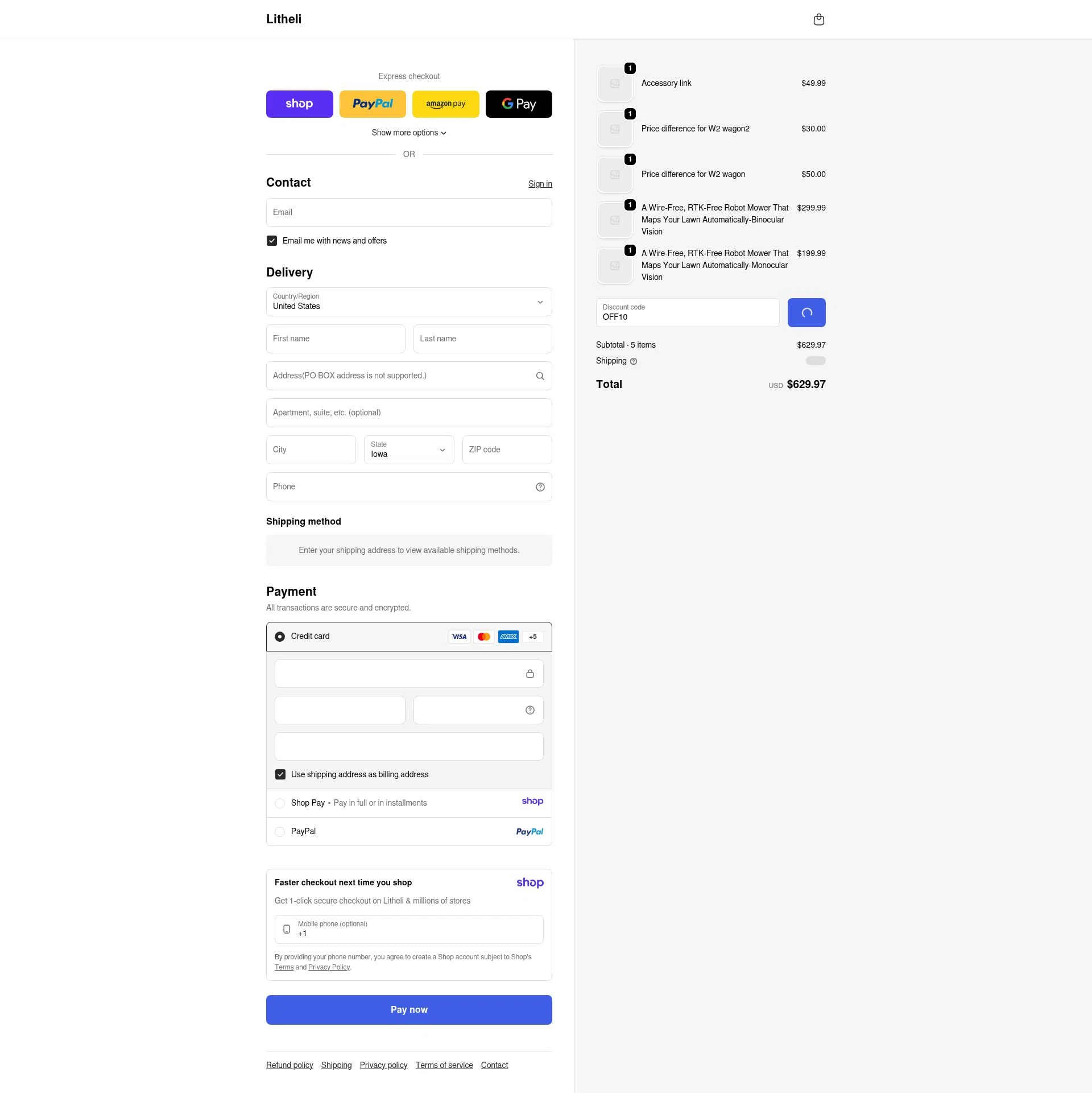 Litheli checkout page showing Litheli promo code box | Screenshot taken by SimplyCodes community member on Jan 8, 2026