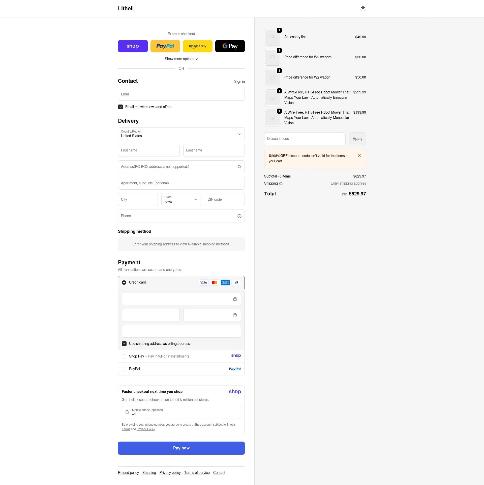 Litheli checkout page showing Litheli promo code box | Screenshot taken by SimplyCodes community member on Jan 8, 2026