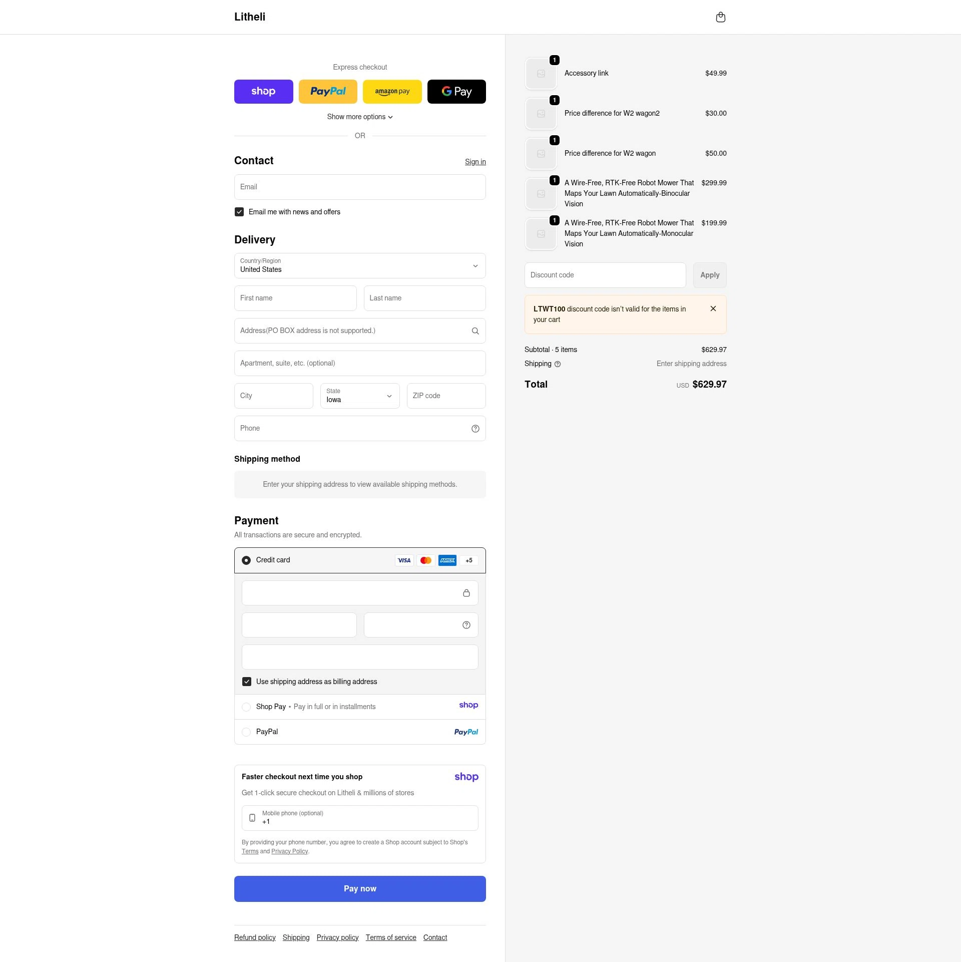 Litheli checkout page showing Litheli promo code box | Screenshot taken by SimplyCodes community member on Jan 8, 2026