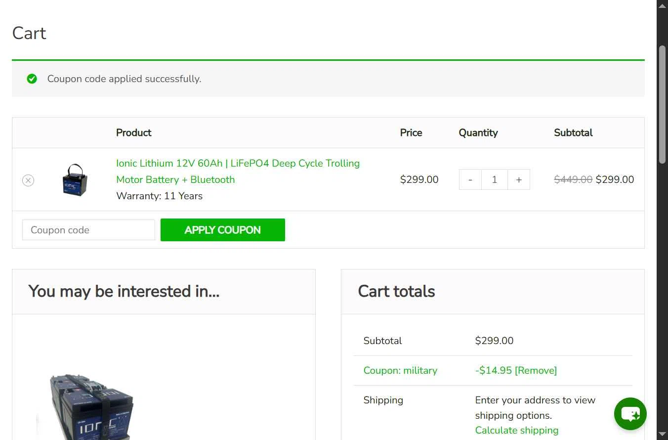 LithiumHub checkout page showing LithiumHub coupon code box | Screenshot taken by SimplyCodes community member on Dec 10, 2025