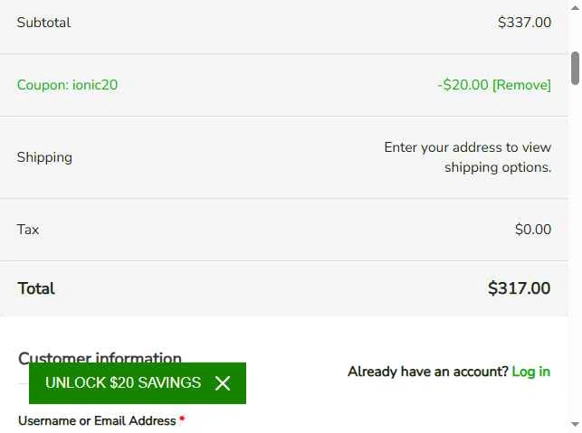 LithiumHub checkout page showing LithiumHub coupon code box | Screenshot taken by SimplyCodes community member on Feb 3, 2026