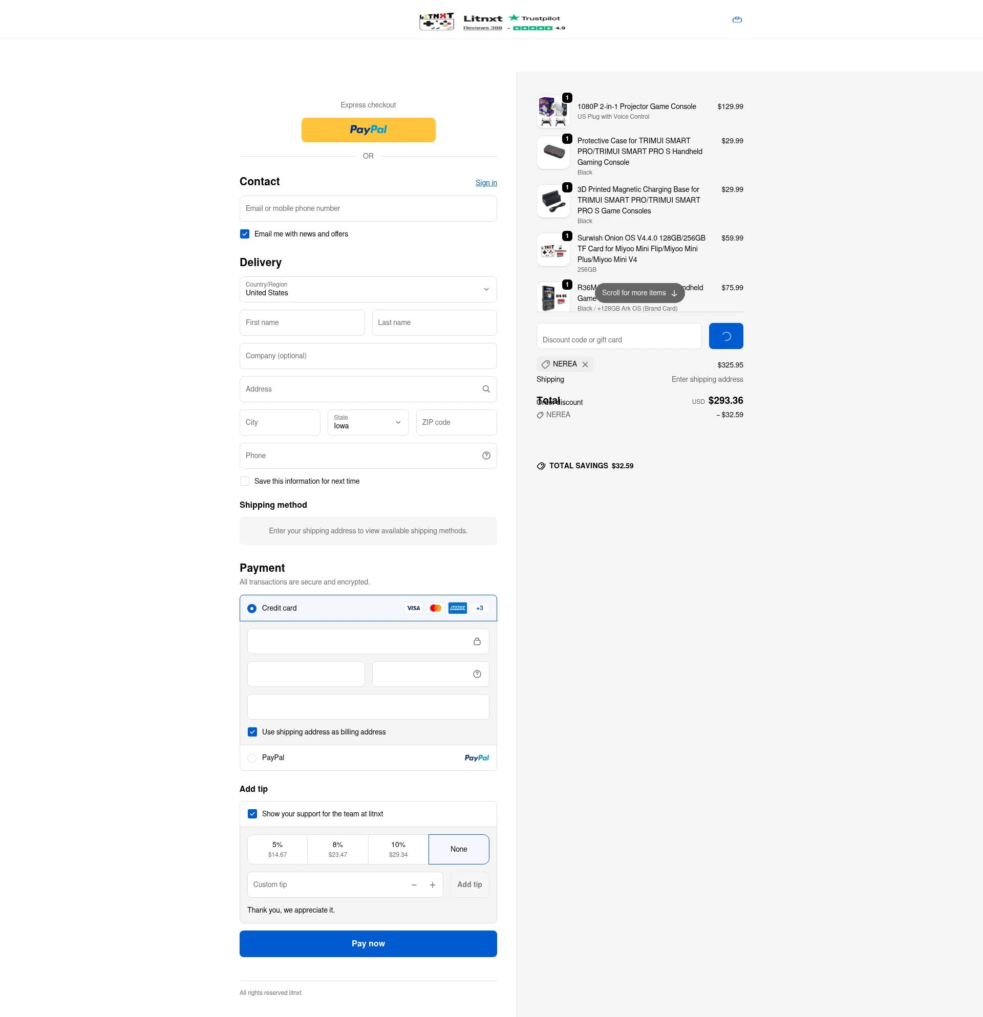 LITNXT checkout page showing LITNXT coupon code box | Screenshot taken by SimplyCodes community member on Jan 3, 2026