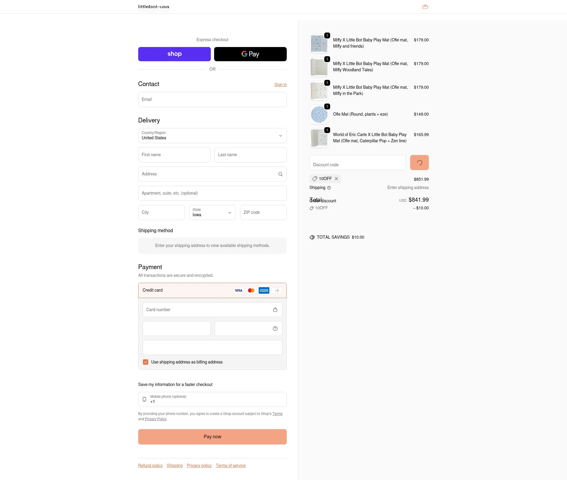 LITTLEBOT checkout page showing LITTLEBOT promo code box | Screenshot taken by SimplyCodes community member on Jan 13, 2026