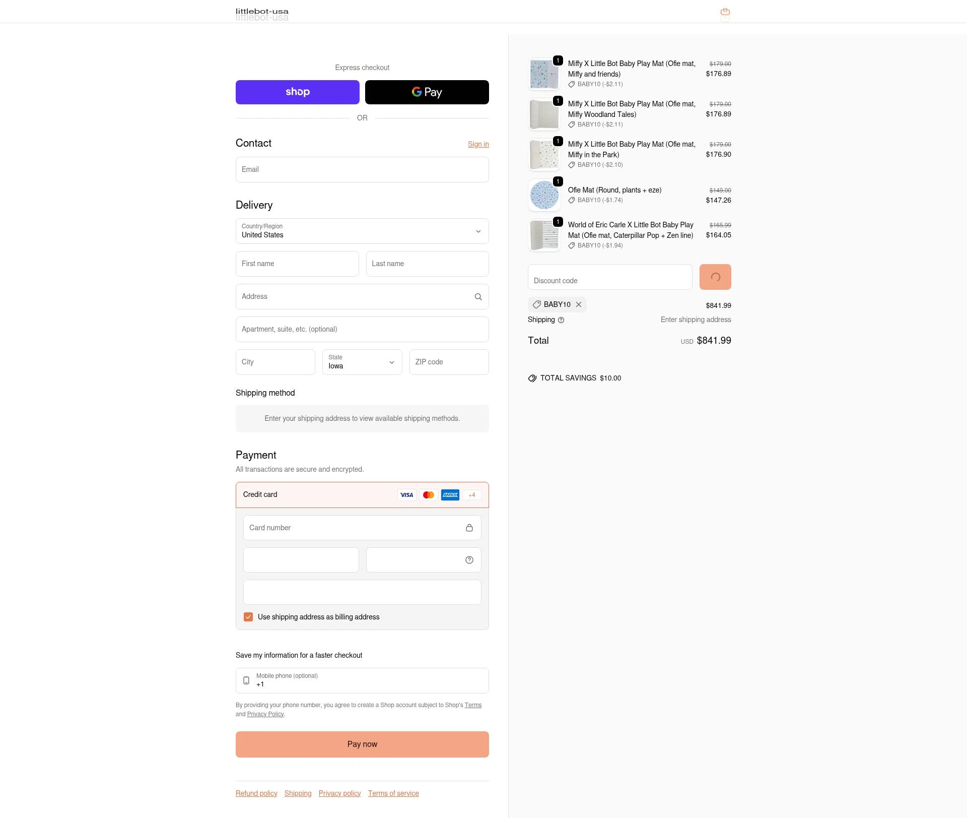 LITTLEBOT checkout page showing LITTLEBOT promo code box | Screenshot taken by SimplyCodes community member on Jan 13, 2026