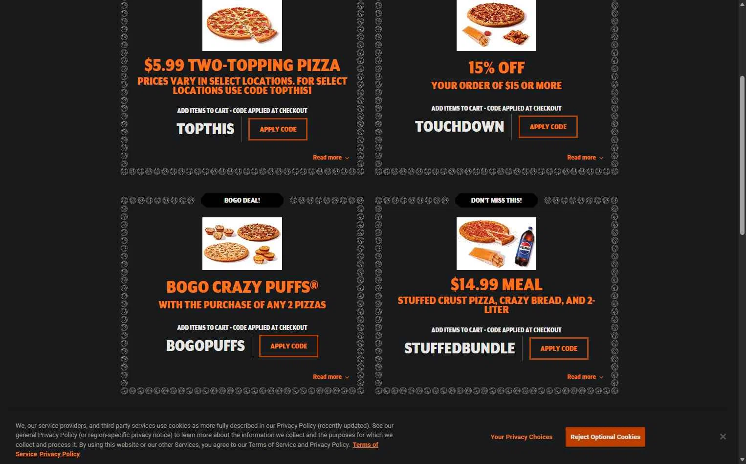 Little Caesars checkout page showing Little Caesars promo code box | Screenshot taken by SimplyCodes community member on Dec 20, 2025