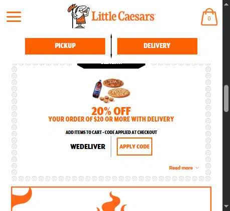 Little Caesars checkout page showing Little Caesars promo code box | Screenshot taken by SimplyCodes community member on Jan 6, 2026