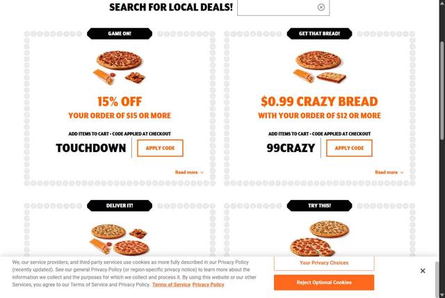 Little Caesars checkout page showing Little Caesars promo code box | Screenshot taken by SimplyCodes community member on Sep 9, 2025