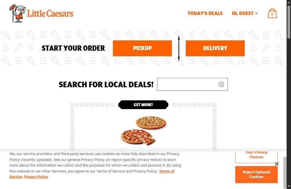Little Caesars checkout page showing Little Caesars promo code box | Screenshot taken by SimplyCodes community member on Jan 13, 2026