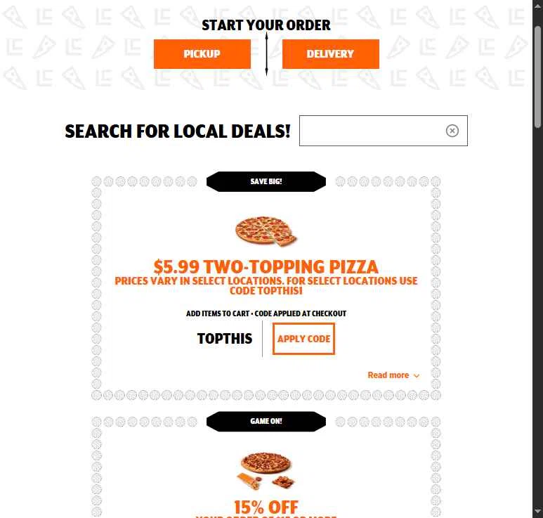 Little Caesars checkout page showing Little Caesars promo code box | Screenshot taken by SimplyCodes community member on Dec 14, 2025