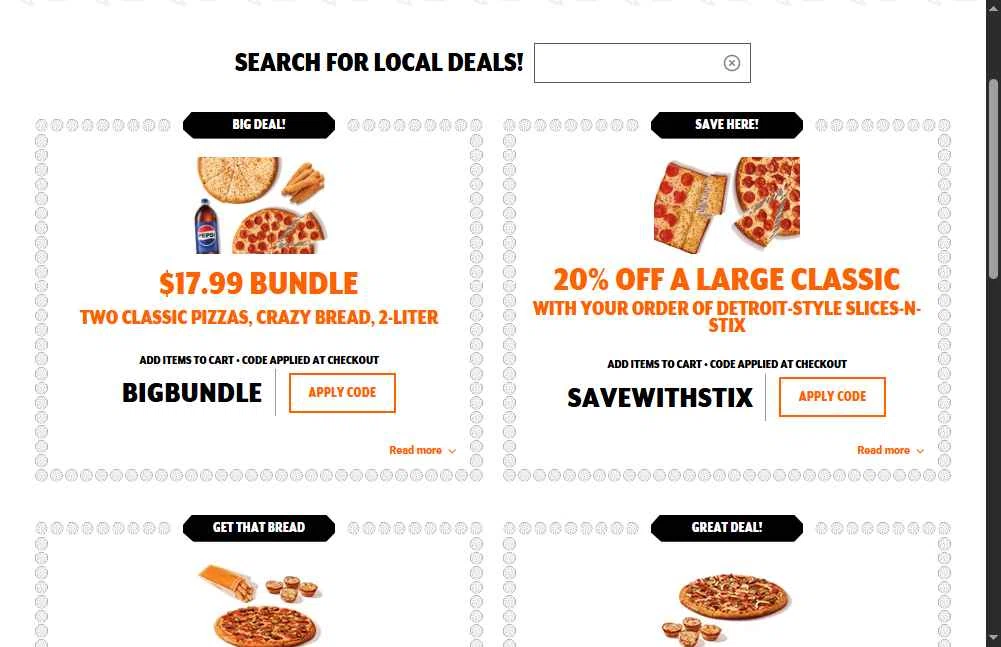 Little Caesars checkout page showing Little Caesars promo code box | Screenshot taken by SimplyCodes community member on Jan 27, 2026