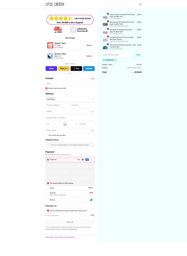 Little Chicken checkout page showing Little Chicken promo code box | Screenshot taken by SimplyCodes community member on Sep 12, 2025
