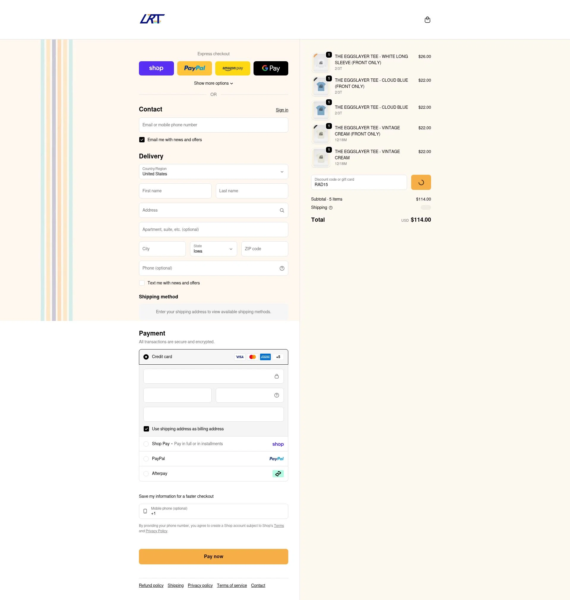 Little Rad Things checkout page showing Little Rad Things discount code box | Screenshot taken by SimplyCodes community member on Feb 13, 2026