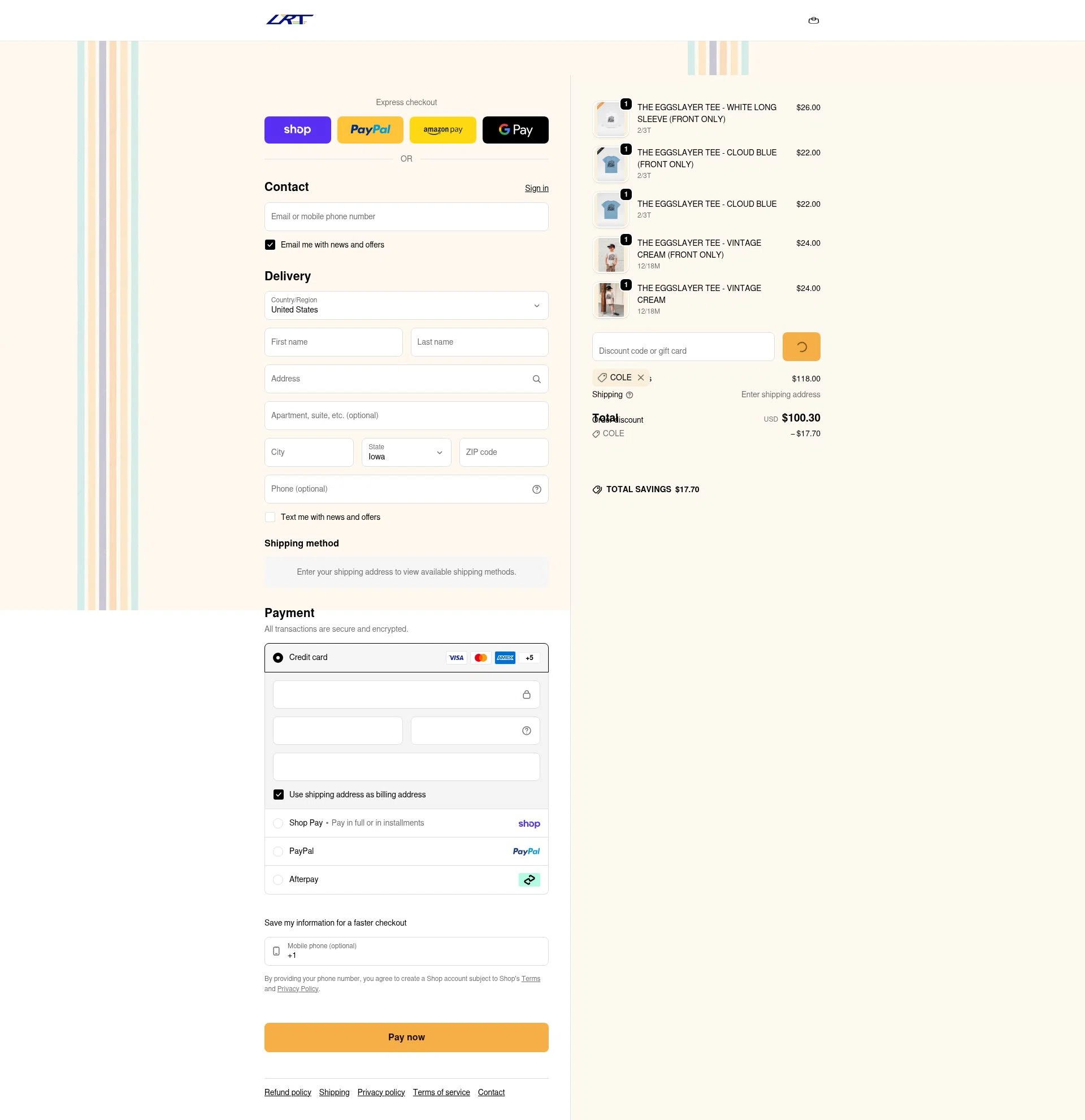 Little Rad Things checkout page showing Little Rad Things discount code box | Screenshot taken by SimplyCodes community member on Feb 17, 2026