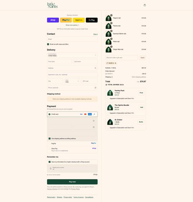 Little Saints checkout page showing Little Saints discount code box | Screenshot taken by SimplyCodes community member on Sep 10, 2025