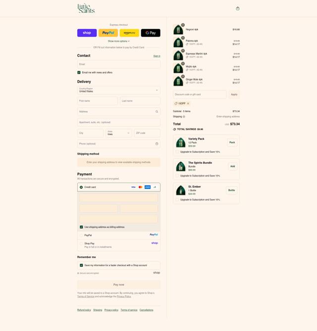 Little Saints checkout page showing Little Saints discount code box | Screenshot taken by SimplyCodes community member on Sep 15, 2025