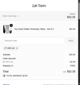 Little Tattoos coupon verification screenshot