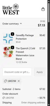 LWGYM coupon verification screenshot