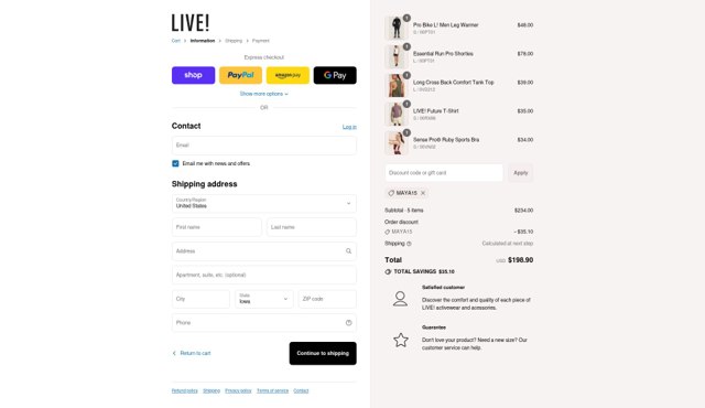 Live! checkout page showing Live! promo code box | Screenshot taken by SimplyCodes community member on Sep 1, 2025