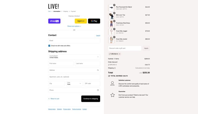 Live! checkout page showing Live! promo code box | Screenshot taken by SimplyCodes community member on Aug 28, 2025