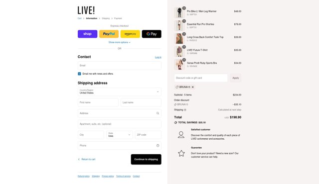 Live! checkout page showing Live! promo code box | Screenshot taken by SimplyCodes community member on Sep 1, 2025