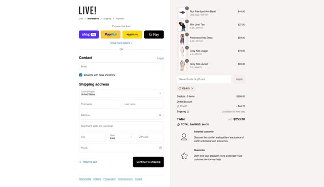 Live! checkout page showing Live! promo code box | Screenshot taken by SimplyCodes community member on Aug 28, 2025