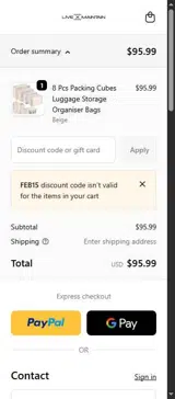 Live X Maintain coupon verification screenshot