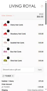 TOAB20 coupon verification screenshot