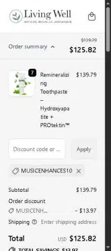 MUSICENHANCES10 coupon verification screenshot