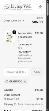 GRATITUDE coupon verification screenshot