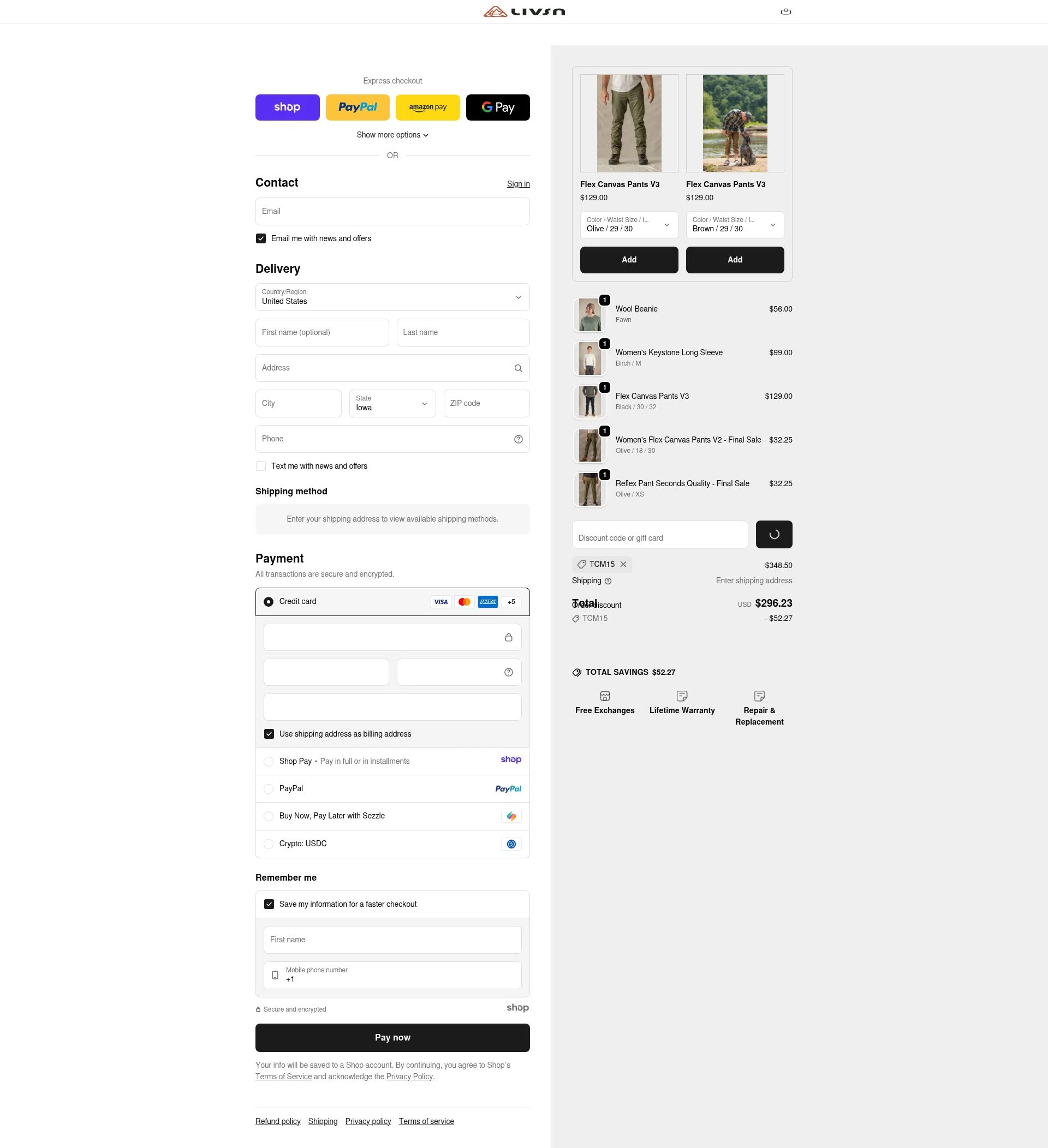 LIVSN checkout page showing LIVSN discount code box | Screenshot taken by SimplyCodes community member on Jan 1, 2026