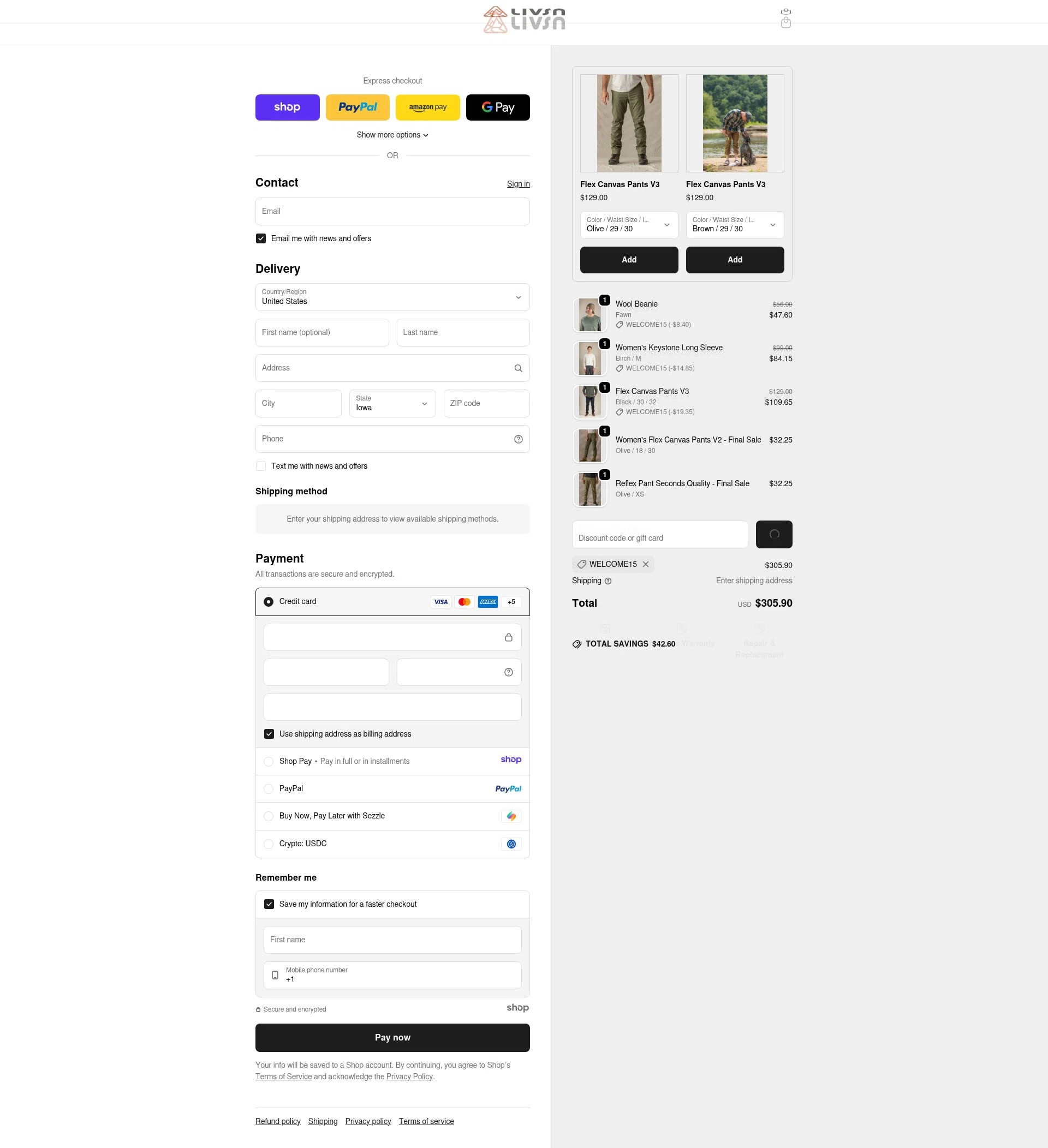 LIVSN checkout page showing LIVSN discount code box | Screenshot taken by SimplyCodes community member on Jan 1, 2026