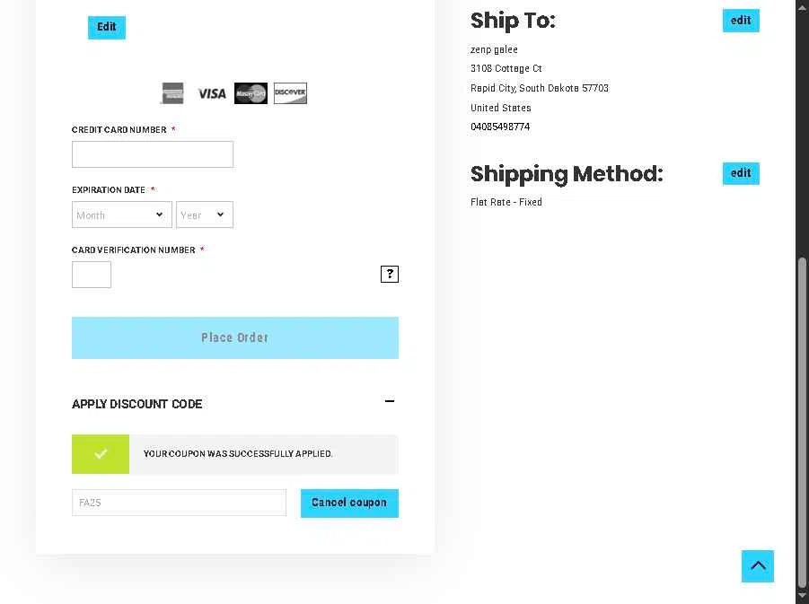 Lloyds Soccer Storefront checkout page showing Lloyds Soccer Storefront promo code box | Screenshot taken by SimplyCodes community member on Dec 2, 2025