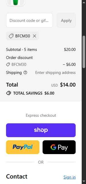 The Loaded Tea Shop checkout page showing The Loaded Tea Shop promo code box | Screenshot taken by SimplyCodes community member on Dec 30, 2025