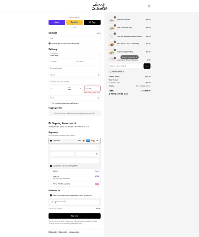 Local Eclectic checkout page showing Local Eclectic discount code box | Screenshot taken by SimplyCodes community member on Sep 4, 2025