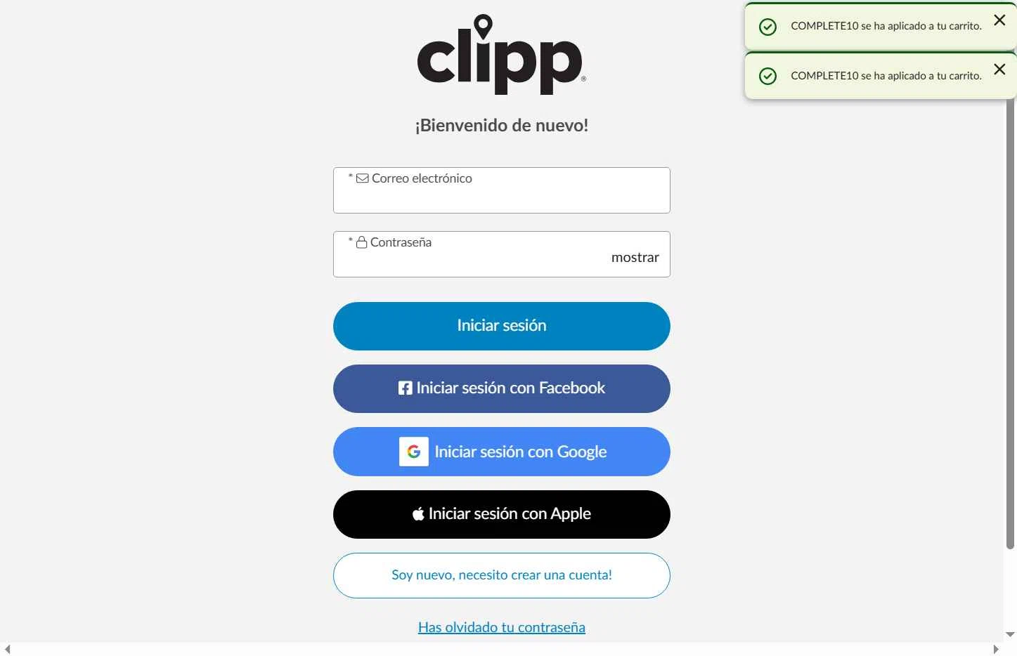 Clipp.com checkout page showing Clipp.com promo code box | Screenshot taken by SimplyCodes community member on Jan 19, 2026