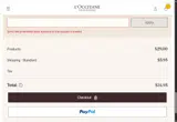 L'Occitane coupon verification screenshot