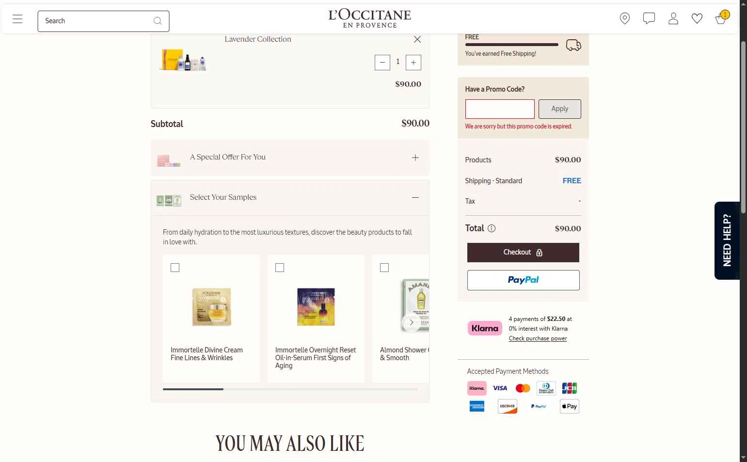 Verification screenshot for Free Gift Storewide at L'Occitane — 2mo ago