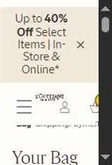 L'Occitane coupon verification screenshot