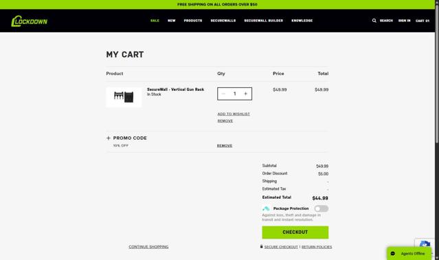 Lockdown checkout page showing Lockdown promo code box | Screenshot taken by SimplyCodes community member on Sep 2, 2025