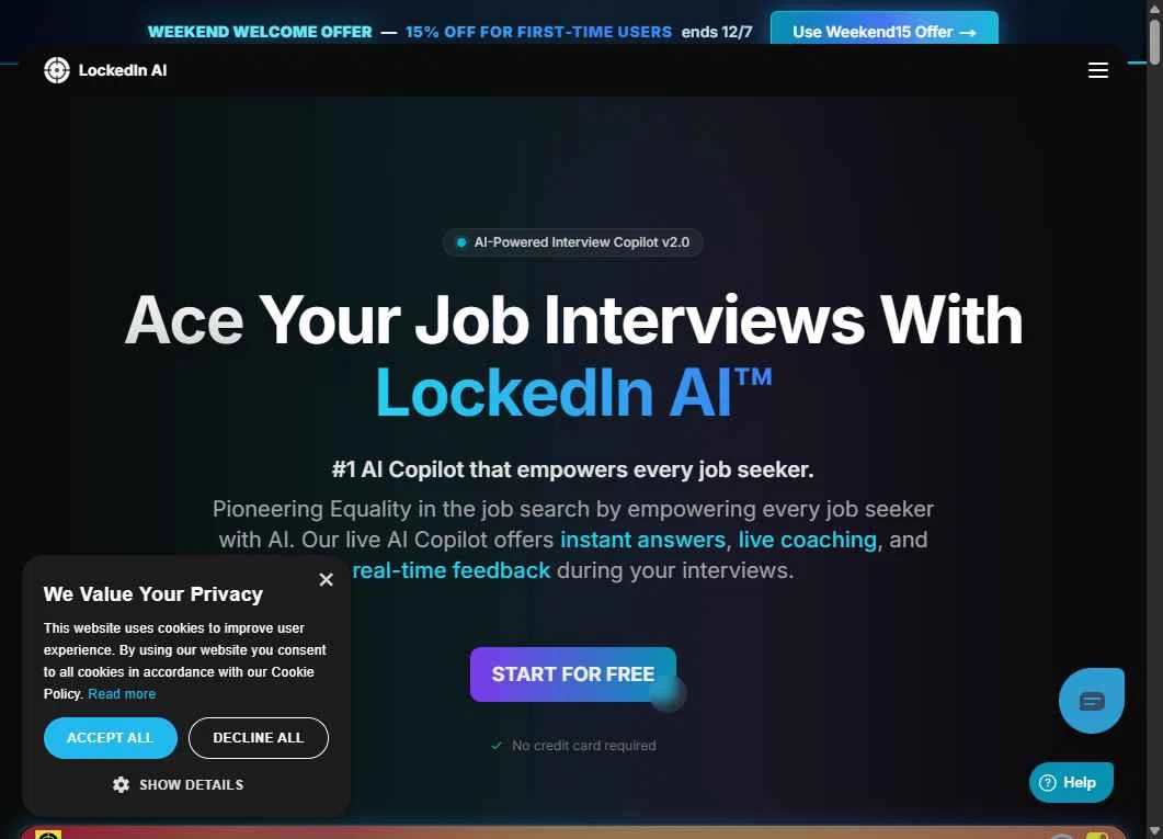 LockedIn AI checkout page showing LockedIn AI promo code box | Screenshot taken by SimplyCodes community member on Dec 7, 2025