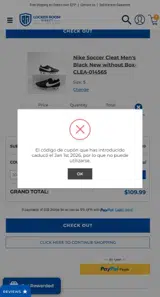 Locker Room Direct coupon verification screenshot
