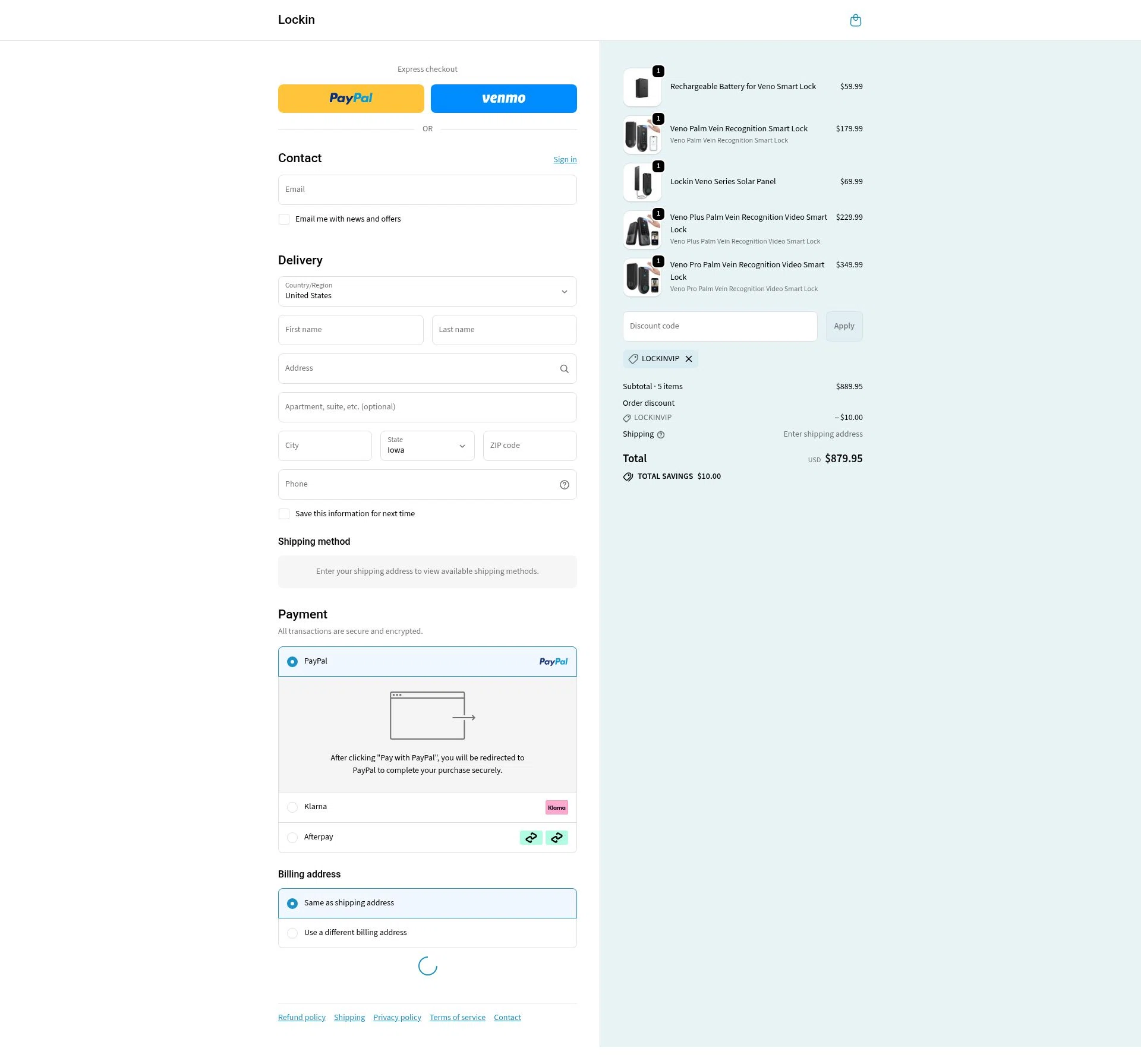Lockin checkout page showing Lockin promo code box | Screenshot taken by SimplyCodes community member on Dec 12, 2025