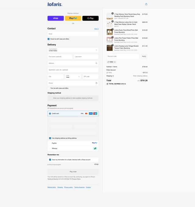 Lofaris checkout page showing Lofaris discount code box | Screenshot taken by SimplyCodes community member on Sep 13, 2025