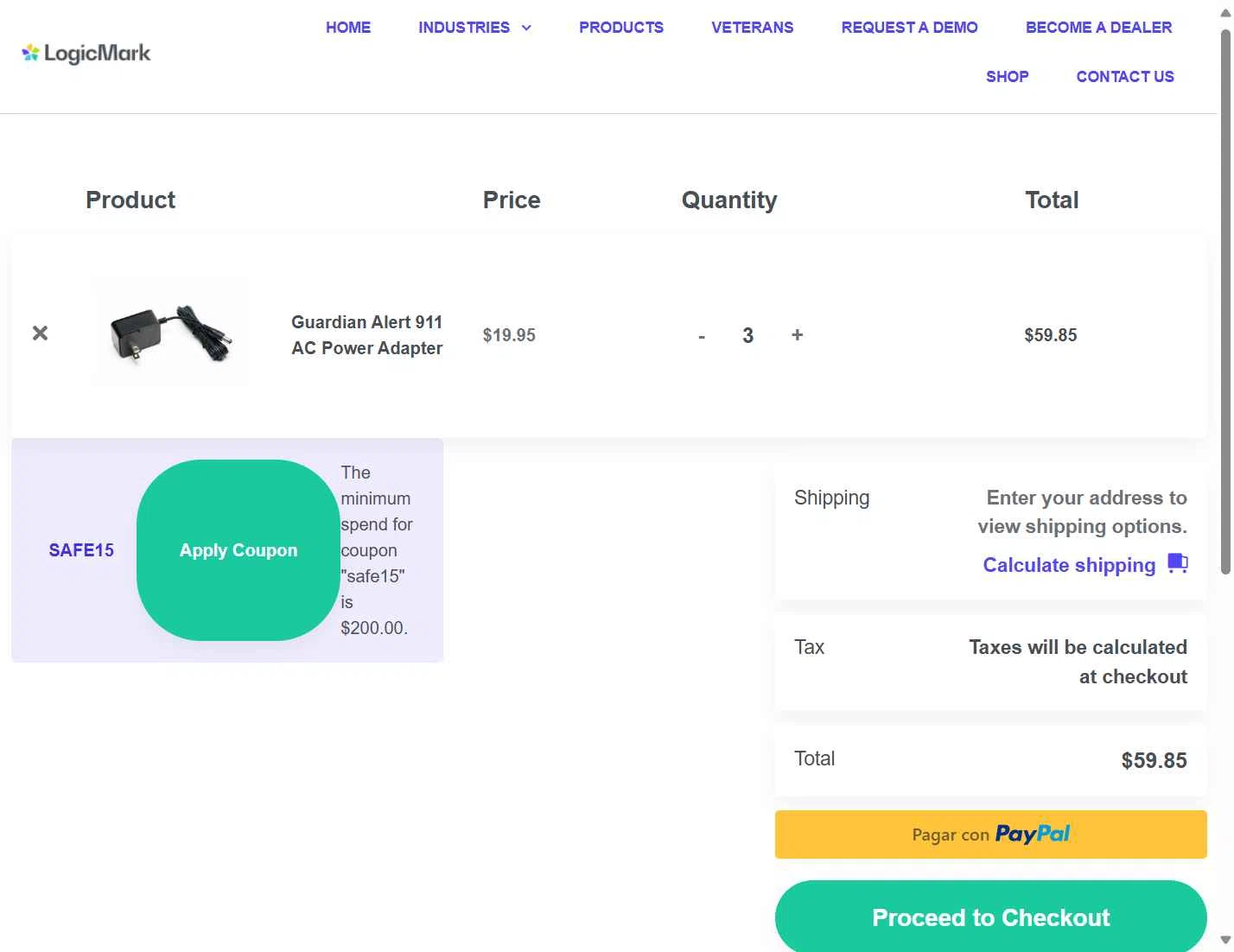 Logicmark checkout page showing Logicmark promo code box | Screenshot taken by SimplyCodes community member on Oct 30, 2025