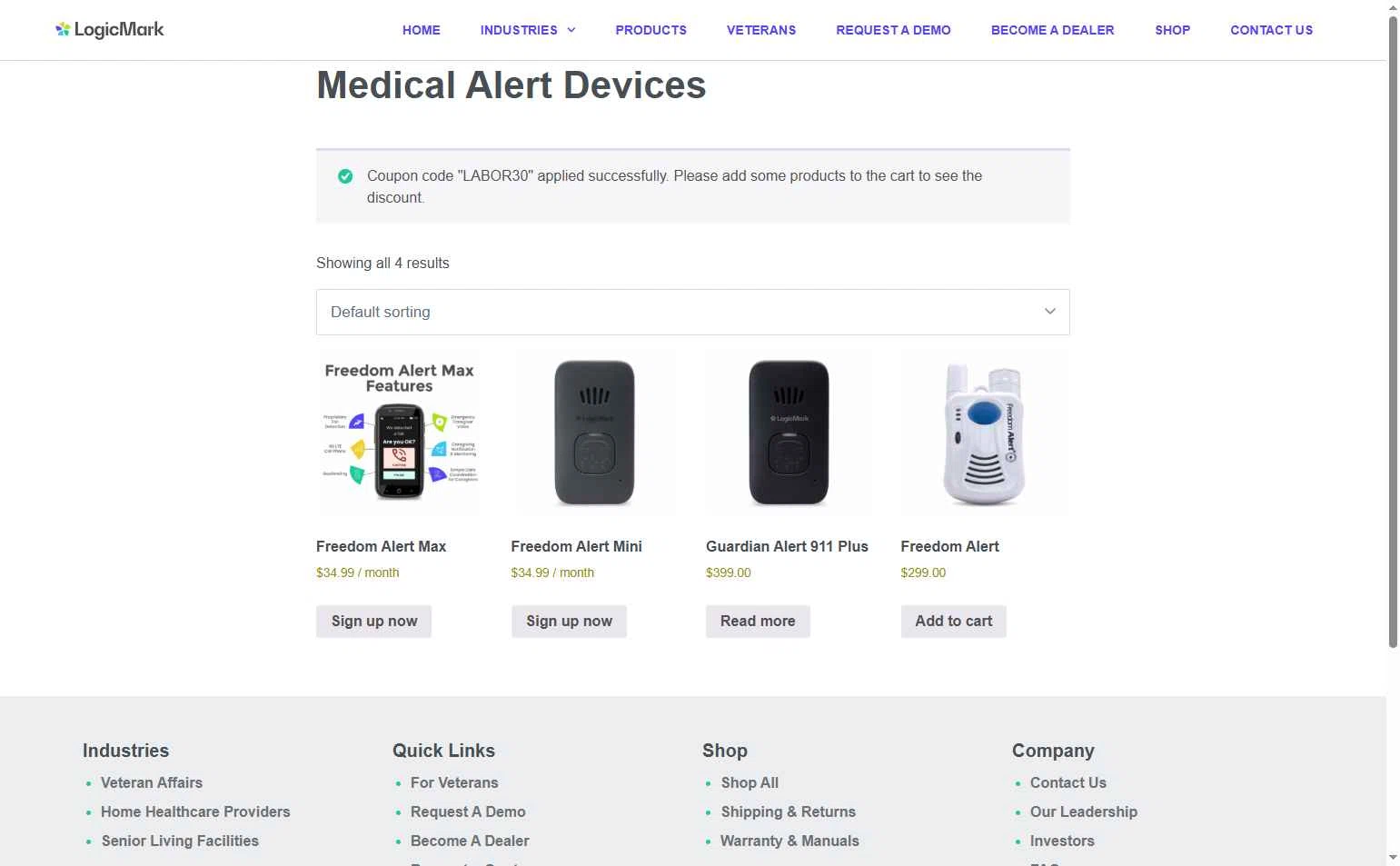 Logicmark checkout page showing Logicmark promo code box | Screenshot taken by SimplyCodes community member on Jul 25, 2025