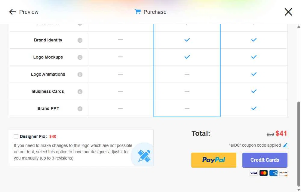 LogoAI checkout page showing LogoAI promo code box | Screenshot taken by SimplyCodes community member on Jan 25, 2026