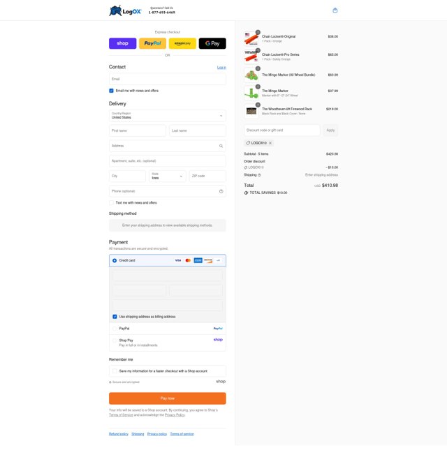 LogOX checkout page showing LogOX discount code box | Screenshot taken by SimplyCodes community member on Sep 2, 2025